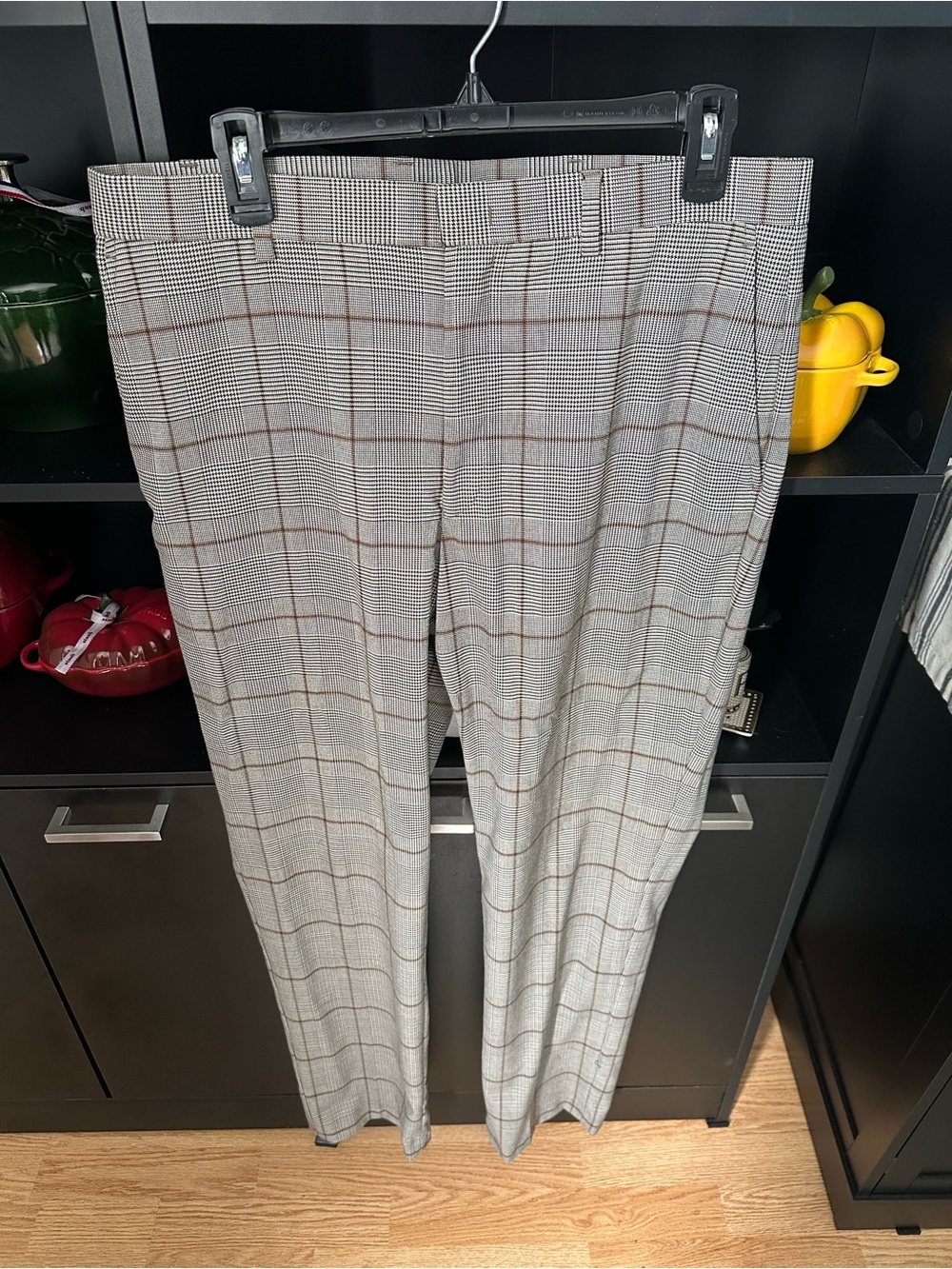 Tommy Hilfiger Plaid Dress Pants with Brown Windowpane 34x34
